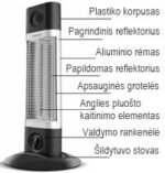 Anglies pluošto infraraudonųjų spindulių šildytuvas Veito CH1200 LT, juodas 06-00192 - Image 3