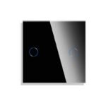 Dvipolis sensorinis jungiklio dangtelis Feelspot, juodas, 47x47mm 47-00158