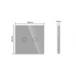 Dvipolis sensorinis jungiklio dangtelis Feelspot, pilkas, 86x86mm 47-00089 - Image 4