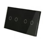 Dvivietis dvipolis sensorinis jungiklio dangtelis Feelspot, juodas 47-00109