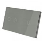 Dvivietis dvipolis / vienpolis sensorinis jungiklio dangtelis Feelspot, pilkas 47-00107