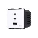 Greito krovimo rozetė Feelspot su USB+C+C jungtimis, 65W, balta 47-00238 - Image 2