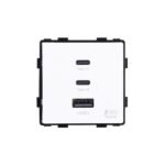 Greito krovimo rozetė Feelspot su USB+C+C jungtimis, 65W, balta 47-00238