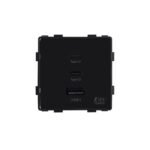 Greito krovimo rozetė Feelspot su USB+C+C jungtimis, 65W, juoda 47-00239