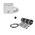 Grindinio šildymo tinklelis Warmset BLACK, 150W + neprogramuojamas termostatas Feelspot WTH71.36 08-00506