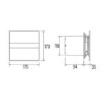 Ištraukimo ventiliatorius Cata E120 GTH, juodas 27-01111 - Image 4