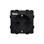 Kištukinis lizdas Feelspot su USB+C jungtimis, juodas 47-00233