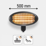 Kvarcinis infraraudonųjų spindulių šildytuvas Trotec IR 2000 S 06-00375 - Image 3