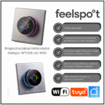 Programuojamas termostatas Feelspot WTH08.16G WiFi, pilkas, Tuya, Smart Life 05-00192