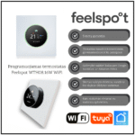 Programuojamas termostatas Feelspot WTH08.16W WiFi, baltas, Tuya, Smart Life 05-00190