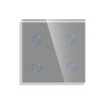 Keturpolis sensorinis jungiklio dangtelis Feelspot, pilkas, 47x47mm 47-00163